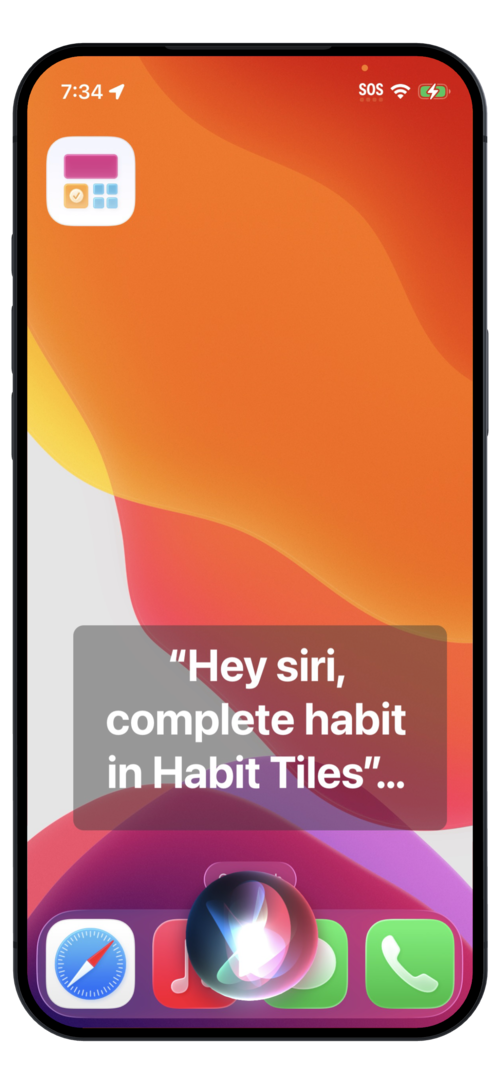 Using Siri to track habits with Habit Tiles